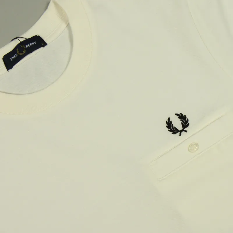 Fred Perry Pocket Detail Pique T-Shirt - Snow White-1